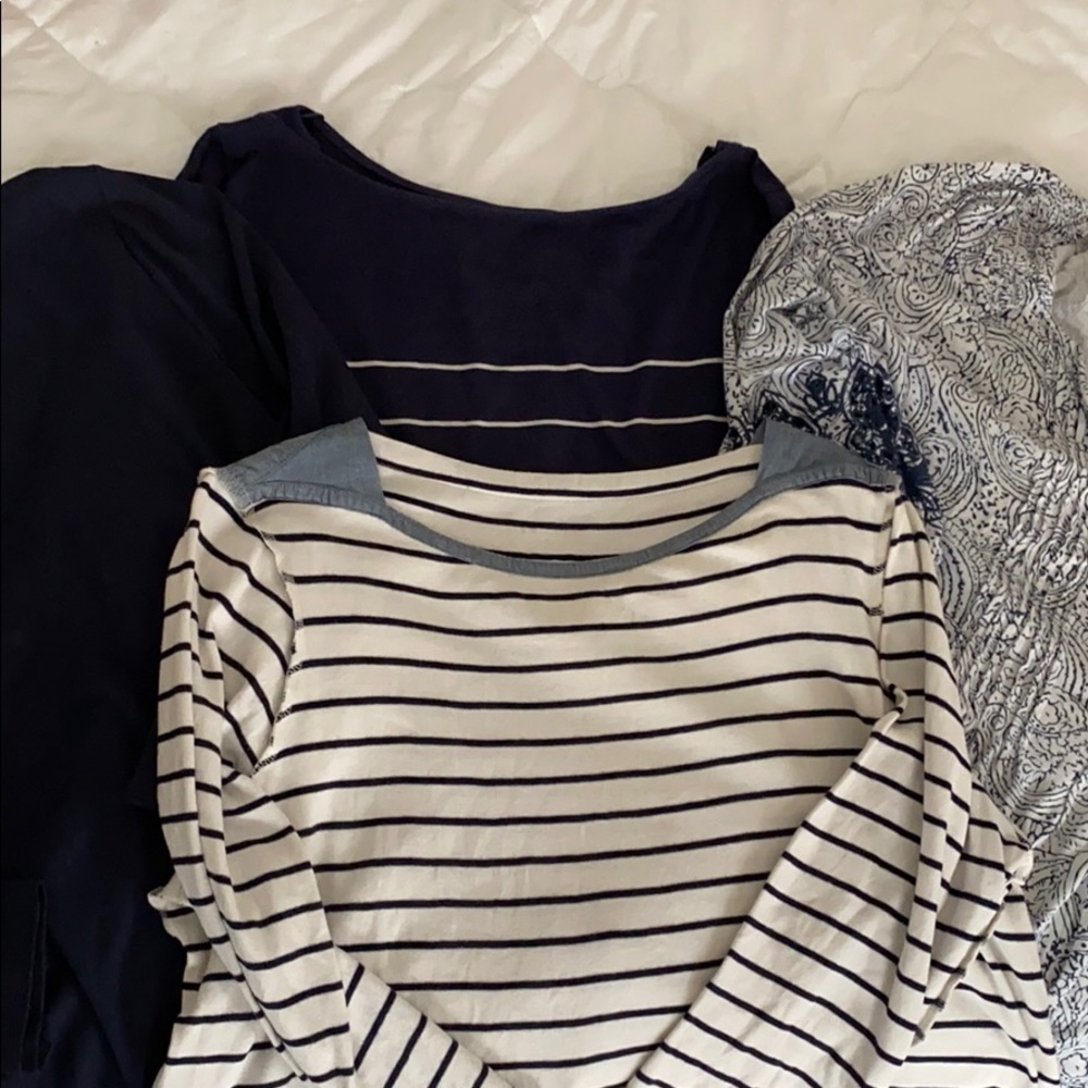 Lot of Talbots 2X Blue & White Knit Tops